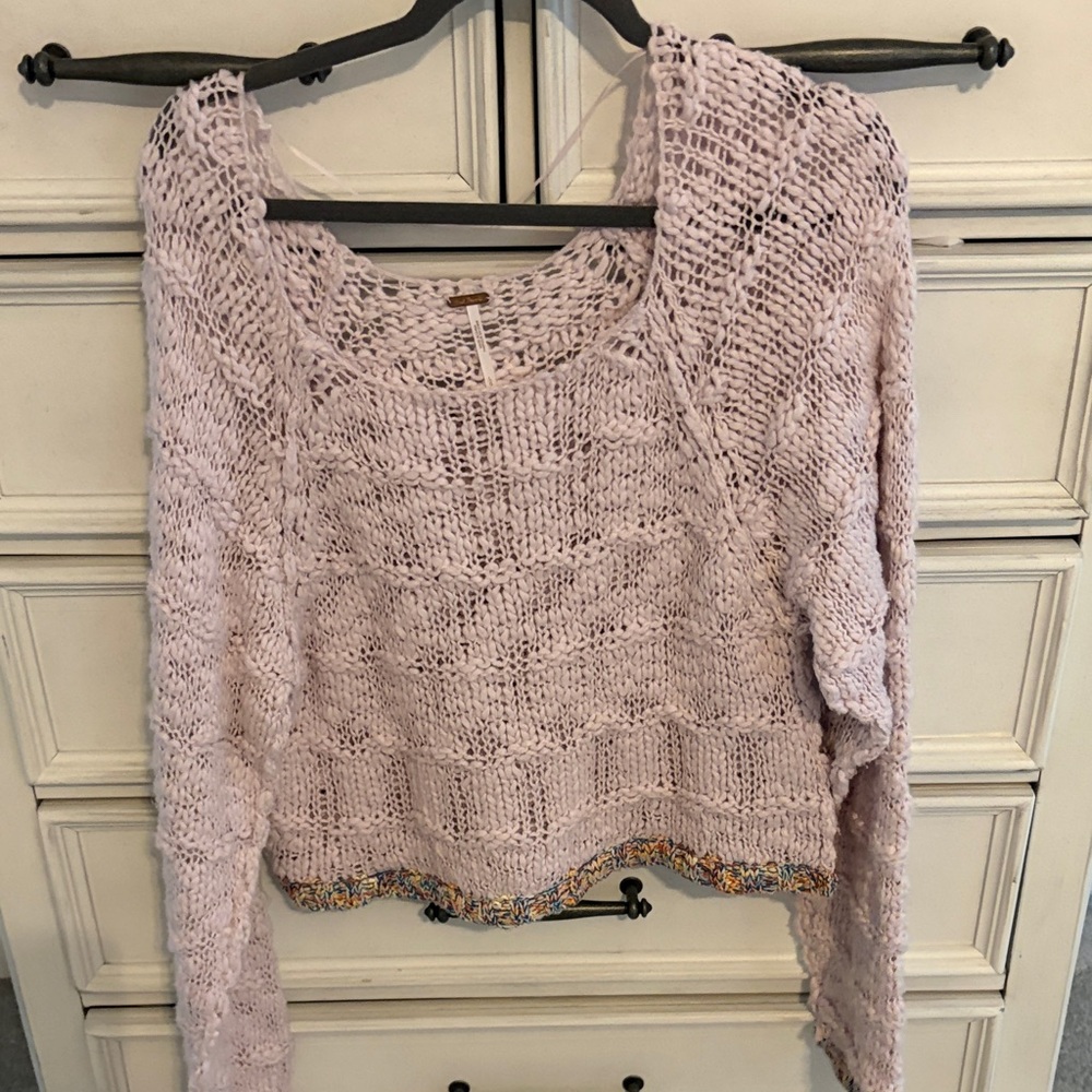 Free People Light Purple Knit Sweater
